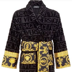 Authentic Black Versace Barocco Robe
